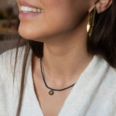 MEL - Customizable necklace with 10mm gold medal